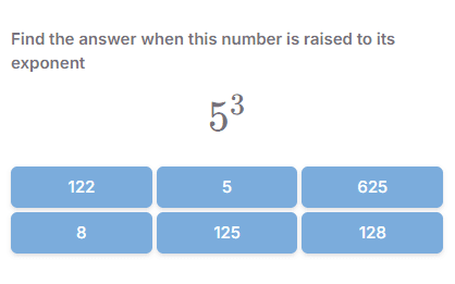 Exponent form with just numbers