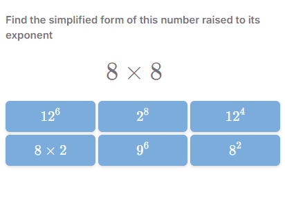 Exponent calculation written in expanded form with less scaffolding.