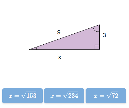Independent Pythagoras problem-solving step with minimal scaffolding.