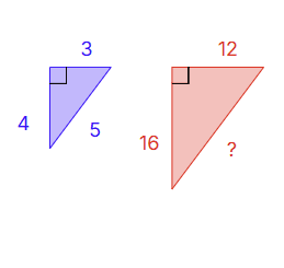 Pythagoras practice problem using a familiar Pythagorean triple.